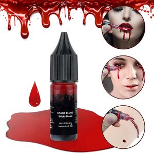 Comestible Faux Sang Lavable 0.27oz Réaliste Collant Vampire Sang <span class=keywords><strong>Maquillage</strong></span> pour Yeux Dents <span class=keywords><strong>Bouche</strong></span> <span class=keywords><strong>Halloween</strong></span> SFX Zombie Cosplay - Product Image 2