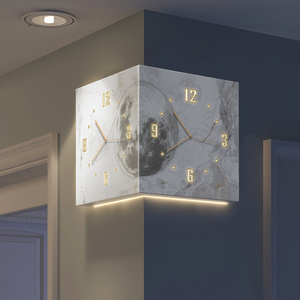 Horloge murale LED <span class=keywords><strong>Orsay</strong></span> Art sur mesure en gros, design moderne de luxe, œuvre d'art nature morte contemporaine, horloge lumineuse suspendue pour hôtel et salon - Product Image 4