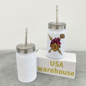 Vasos para Smoothies de 17 oz, Acero Inoxidable, para Café, Agua, Viajes, Blancos, Boca Ancha, Sublimables, Tipo Mason Jar - Product Image 3