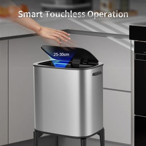 스마트 재활용 스테인리스 스틸 주방용 자동 개폐 비접촉 센서 쓰레기통 제조업체 - Product Image 3