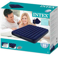 INTEX Tragbares leichtes Luftbett-Set mit Handpumpe und Kissen Aufblasbare Matratze Outdoor Camping Wohn möbel Verwendung