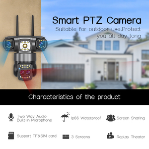 Yoosee 6MP Ngoài Trời An Ninh Máy Ảnh Với Wifi PTZ Ba Ống Kính Hai Cách Âm Thanh Tầm Nhìn Ban Đêm Được Xây Dựng Trong Mic Cảm Biến Chuyển Động <span class=keywords><strong>CMOS</strong></span> Đám Mây - Product Image 6