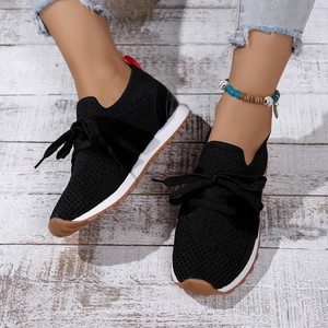 QLFashion zapatos deportivos plataforma malla 43 con cordones para mujer de una sola capa europea y americana Four Seasons - Product Image 3