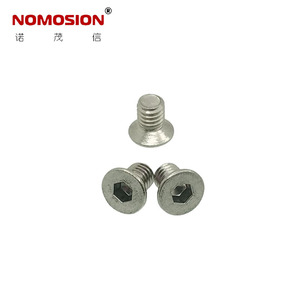 NOMOSION Flat Head Hex <b>Socket</b> <b>Screw</b> M4x6mm Carbon Steel Nickel Plated Metric Thread KM4*6 - Product Image 3