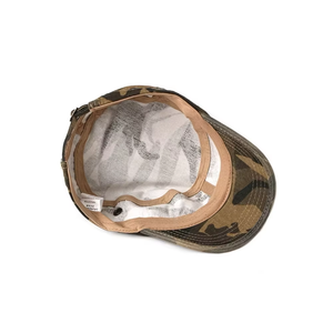 Camouflage 5-Panel <b>Flat</b>-Brim <b>Cap</b> Unisex Cotton Canvas Casual Style Spring <b>Summer</b> Fitted Back Closure - Product Image 4