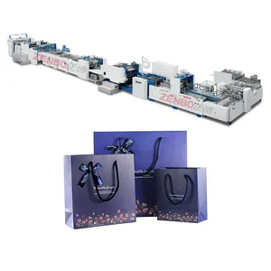 Máquina de fabricación de bolsas de papel de compras, equipo de línea de producción totalmente automático, ZB1200CT-430S