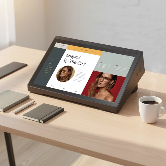 Portable 8/10 Inch Android 14 Desktop Small Touch Menu Display Ordering Tablet POE NFC Advertising Display Meeting Room Tablet
