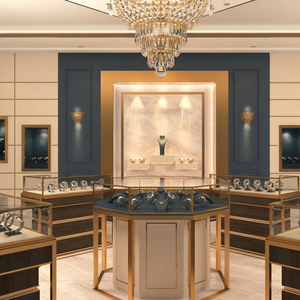 Custom Jewelry Store Interior Design Luxury Marble Jewelry Showcase Jewelry Display Cabinet for Retail Shop - Product Image 1