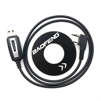 Cable de Programación USB para Walkie Talkie Analógico Baofeng, Software CD con Controlador de Puerto K, Cable de Datos para UV-5R Mini UV-82 UV-32, Radio Bidireccional