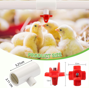 Nuevo Kit de Bebederos Automáticos Horizontales para Aves de Corral con Conexiones en T de <span class=keywords><strong>PVC</strong></span> y Acero Inoxidable para Pollos, Patos y Codornices - Product Image 2