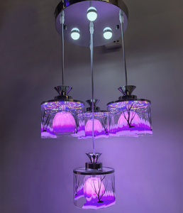 Lampu gantung LED kaca Modern, lampu hias gantung dengan RGB untuk warna yang dapat disesuaikan (FX604/3 + 1) - Product Image 3