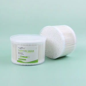 Doble cabeza Q-tips aplicador extensión de pestañas 500 piezas algodón Bud papel bastoncillo de algodón con caja redonda - Product Image 3