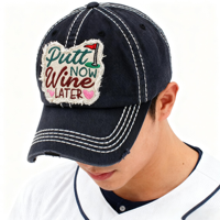 Topi Distressed Dad Hat Bordir Vintage Washed Cap Adjustable Unstructured untuk Unisex Kasual Outdoor Sport 2025 Topi Trendy