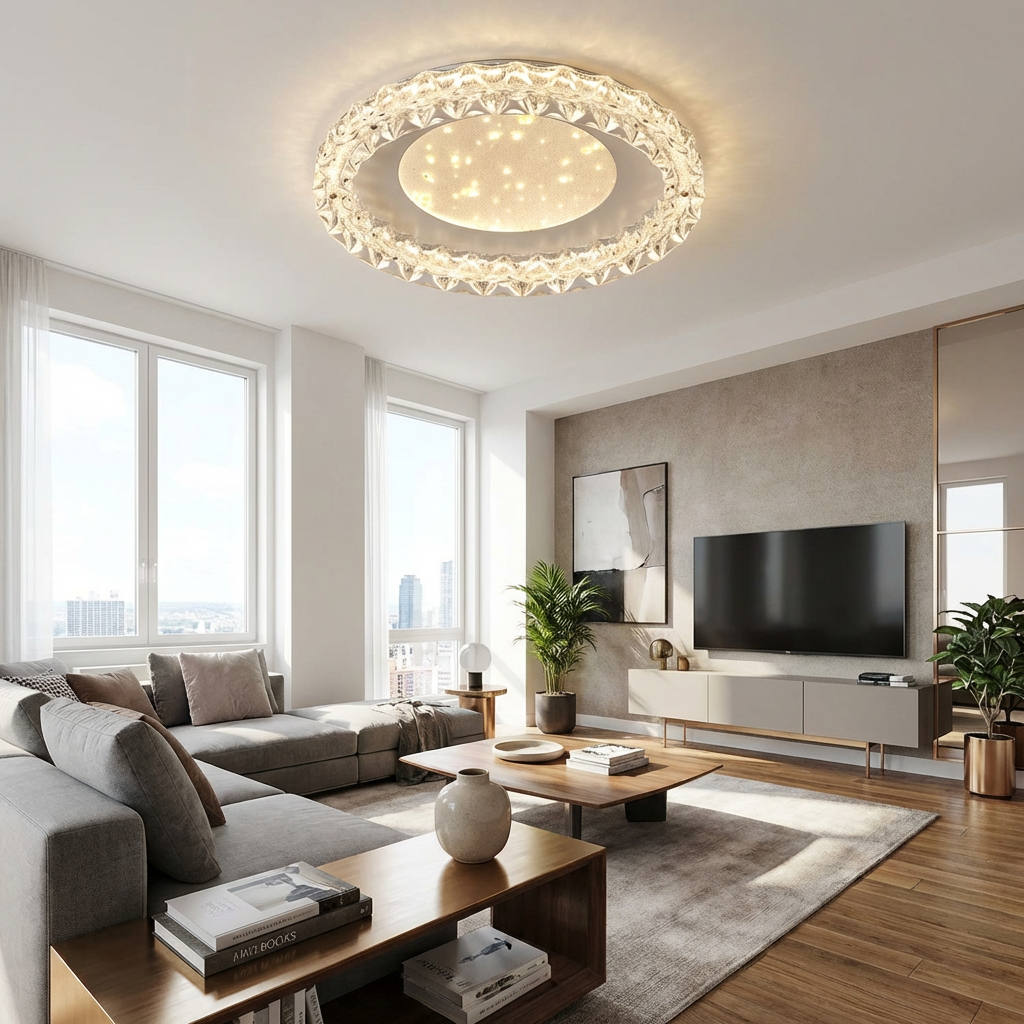 Modern Frame LED Ceiling Light Luxury Circular Lamp for Contemporary Living Room Bedroom Home Interior Decoration Lighting