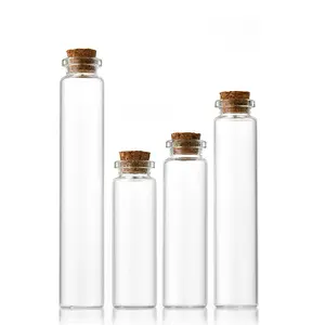 Botol Bening Transparan Kaca Kosong 22Mm 30Ml dengan Sumbat Sumbat Botol Kaca Stoples Penyimpanan Botol Tabung Uji