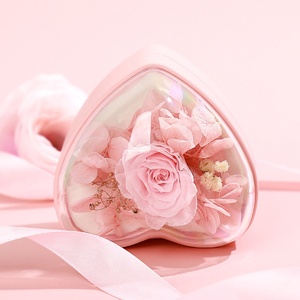 Creative Valentine's Day Preserved Flower Heart-Shaped Light Luxury Gift Box <b>Infinity</b> <b>Rose</b> Jewelry Box for Ring Necklace - Product Image 6