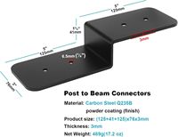 Connecteurs de poteau et de faisceau en métal de type Z Support de poutrelle de pont de retenue de support de poutre robuste utilisé pour la pergola en bois
