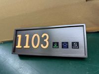 Letrero de Puerta Personalizado con Control Remoto LED, de Acero Inoxidable Espejado y Acrílico, para Hotel, Apartamento, Bar, Número de Habitación