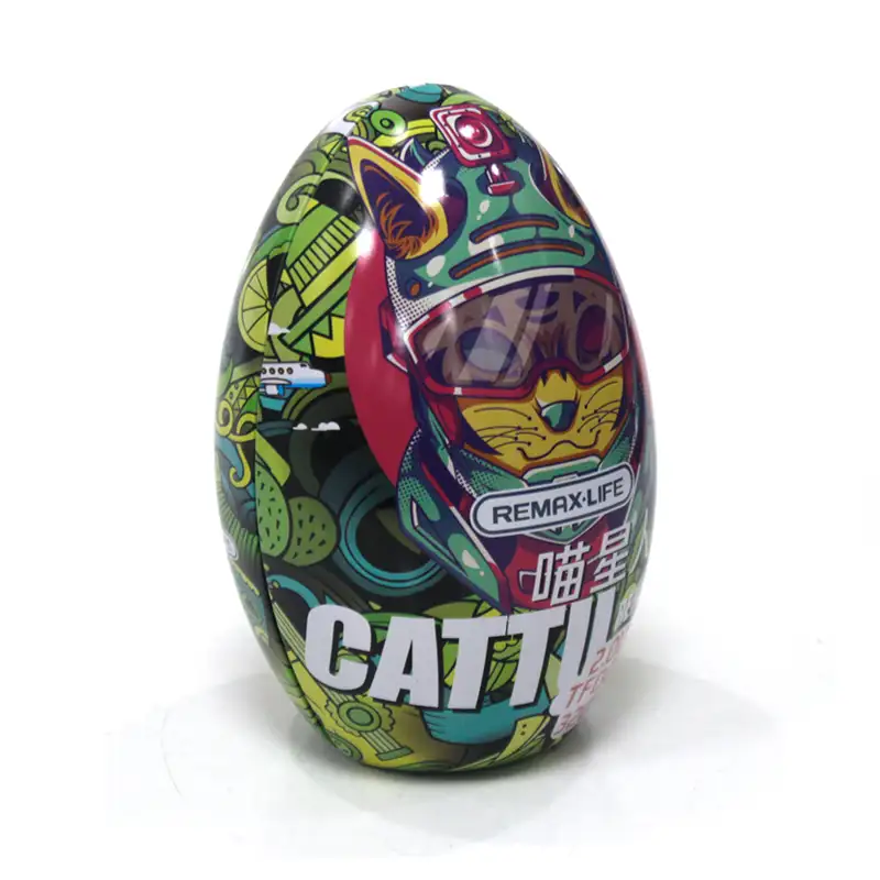 Hot Sales Egg Shape Candy Chocolate Gift Metal Packaging Tin Can