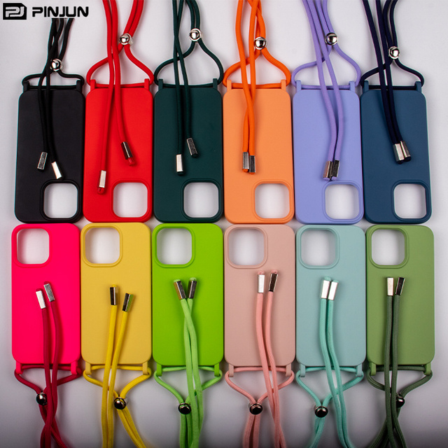 Lanyard for iphone 16 Pro Max Strap Cord Tether Phone Case With Hook Soft TPU Silicone for iphone 12 13 14 15 Max case Crossbody