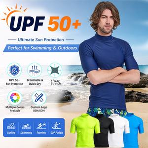 Chemise de surf à manches courtes pour homme, protection UPF 50+, séchage rapide, extensible dans 4 directions, pour sports nautiques, OEM ODM - Product Image 1