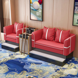 Sillón Sofá de Cuero Rojo de Alta Gama para Sala de Baile, Silla Especial para Competición <span class=keywords><strong>en</strong></span> Salón de Billar, Asiento de Descanso para Sala de Baile - Product Image 2