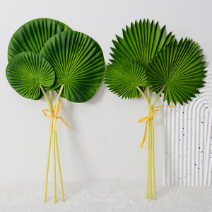 Ramos de Hojas de Palma Artificiales Flower Delight, Redondas y Puntiagudas, Verdes, Decoración para el Hogar, Arreglos Florales para Bodas - Product Image 1