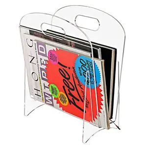 Kolları ile akrilik dergi raf Premium Perspex dergilik kitap kum dosya sıralayıcı masa üstü organiser