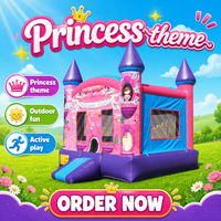 Château gonflable sur le thème de la princesse 17x13x15 pieds, structure de saut gonflable commerciale pour filles, idéale pour la location lors de fêtes d'anniversaire