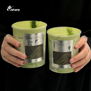 Bicchieri di Plastica PP Usa e Getta da 16oz e 24oz con Logo Personalizzato, per Bubble Tea, Caffè, con Coperchi, da Asporto - Product Image 1