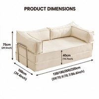 Canapé modulaire convertible en velours, housse amovible et lavable, sièges multicolores pour villa, appartement, salle de sport, salon
