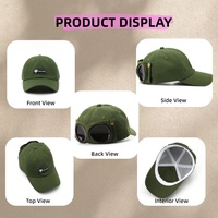 Casquette de baseball avec lunettes de soleil aviateur intégrées, 6 panneaux, logo personnalisé, multicolore, casquette pilote, directement de l'usine