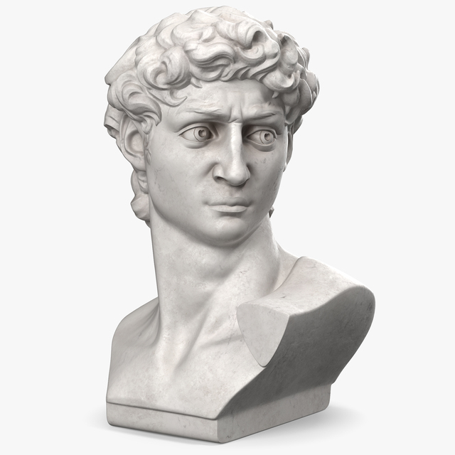 Polymer Custom Rapid Prototype SLA SLS 3D Printing Service 3D Model for Bust of David Beautiful Marble Statue
