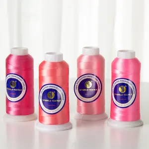 Werks-Direkt vertrieb Rosa Farbe 100% Polyester Stick garn Rich Color Machine Stick garn