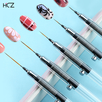 Hechunzi Professionnel Rétractable Brosses Liner Ongles 5 Pièces Beauté Nail Art Logo Personnalisé Poils en Nylon Pinceau Liner pour Ongles