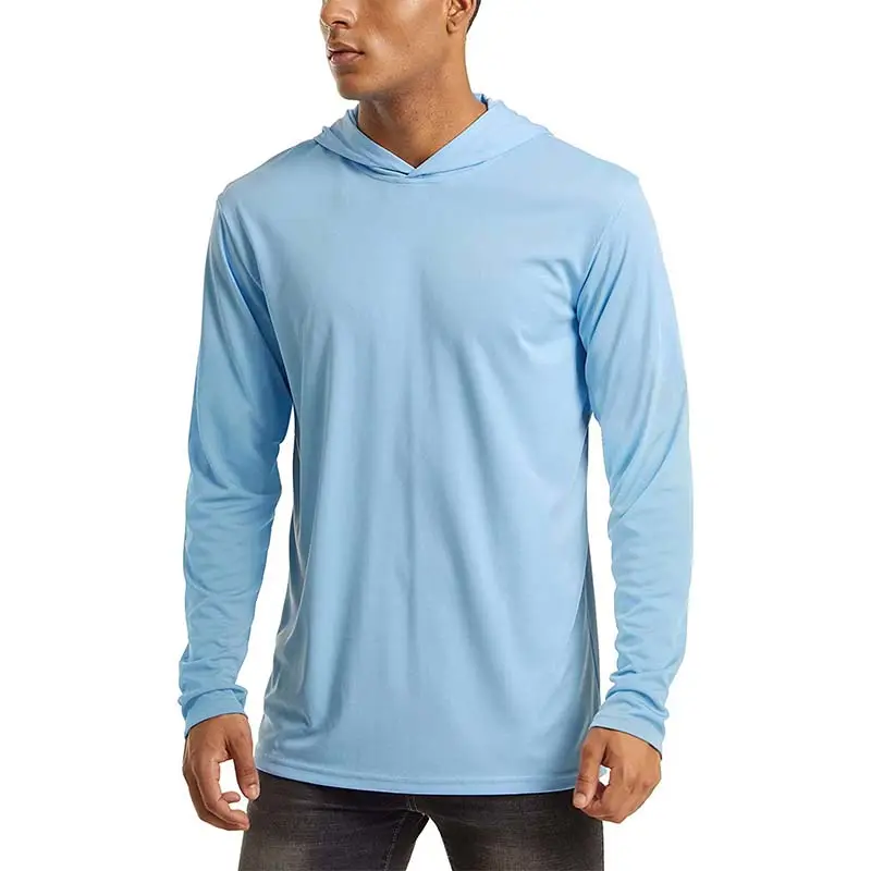 Man Lightweight Hoodies Si Kaos Long Sleeves Hooded Sweatshirt Quick Dry Sports Hiking Fishing T-shirt For Men