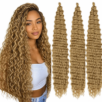 Cheveux en vrac Deep Wave de 32 pouces, 100g, lisses et soyeux, pour tresses au crochet, couleur personnalisée, pour toutes les occasions