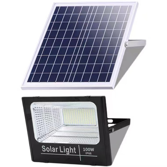 Outdoor IP67 Smart LED Garden Bollard Waterproof Solar Flood Lights with Remote Control for Landscape Camping
