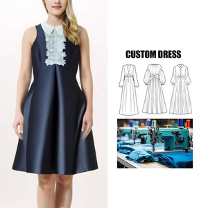 <span class=keywords><strong>Robe</strong></span> décontractée rétro de luxe personnalisable pour femme, taille <span class=keywords><strong>haute</strong></span>, coupe ajustée, nouvelle <span class=keywords><strong>robe</strong></span> blanche à fleurs, col roulé, broderie en dentelle, <span class=keywords><strong>robe</strong></span> naturelle - Product Image 1