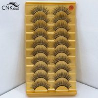 Cils naturels 3/4 courts et effilés 12 mm, sans cruauté, bande en coton ultrafin, faits à la main, réutilisables, faux cils en vison synthétique, aspect naturel