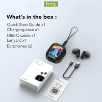 Écouteurs intra-auriculaires sans fil HTC-NE20 AI, BT5.4, traduisent 165 langues, écran LCD, réduction du bruit, écouteurs HiFi