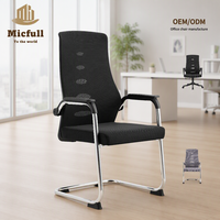 Chaise de bureau cantilever en maille respirante pour réunions, avec support métallique, disponible en gros et en stock important