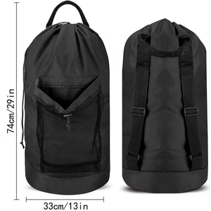 Borsa da viaggio pieghevole in nylon Oxford di alta qualità, resistente, con coulisse, tracolla e rete, per lavanderia, moderna, bestseller - Product Image 5