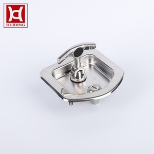 Folding T-Latch Locking Recessed Handle Lock Mirror Polished Stainless Steel Plane Lock for Industrial Cabinet Truck Box - Product Image 1