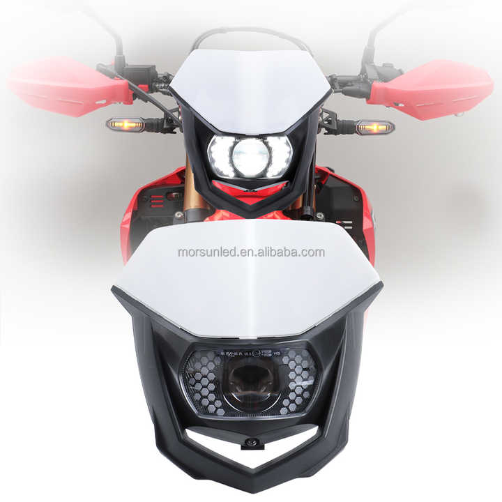 Bolonimotorsports E-Mark LED Motocross Headlight – 75W High/Low Beam & DRL Halo – Fits KTM, Honda, Kawasaki, Suzuki, Yamaha