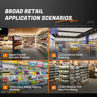 Séparateur de marchandises magnétique transparent en PET en forme de L pour étagères de supermarché et de magasin de proximité