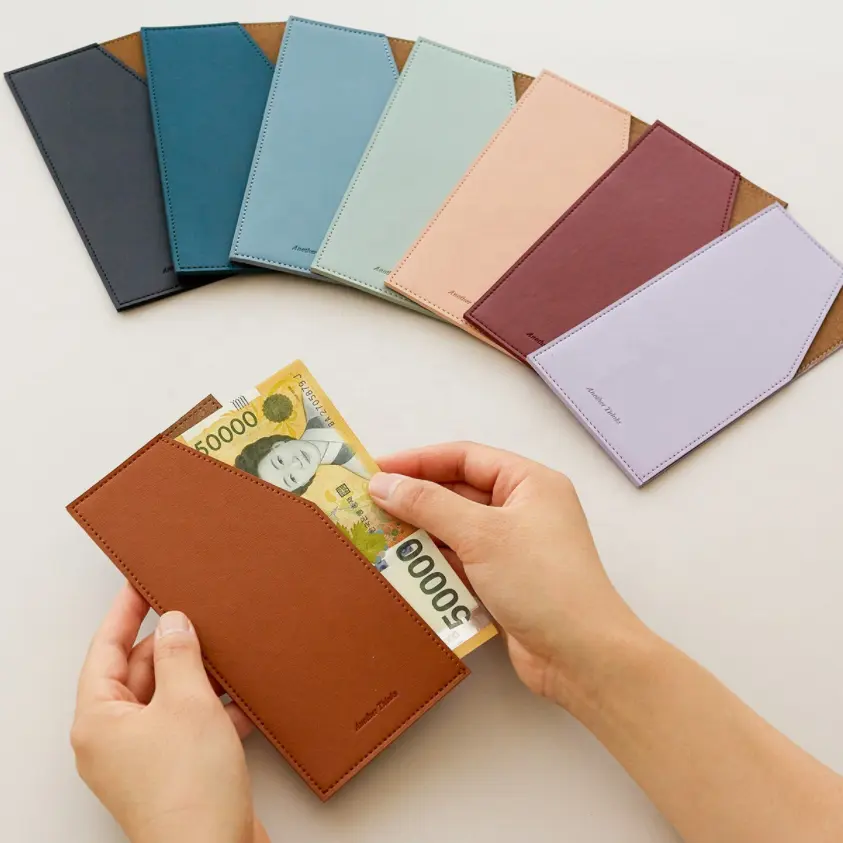 Kunstleder Bill Pocket Minimalist Wallet Benutzer definierte Geld klammer Quittung halter Männer Frauen Gäste Check Inhaber Kreditkarten etui Hülle