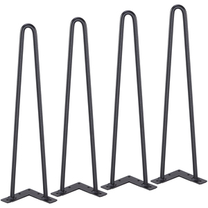 Hairpin Furniture Legs 19 In Metal With Rubber Floor <b>Protection</b> For Nightstand Coffee <b>Table</b> Desk DIY Projects - Product Image 5