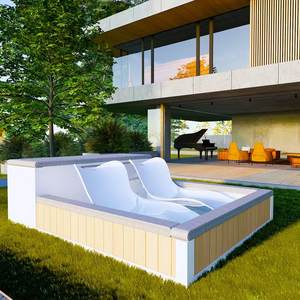 สระว่ายน้ำไฟเบอร์กลาสแบบตั้งพื้นพร้อมน้ำตกและเครื่องทำความร้อน ระบบกรองน้ำ ป้องกันรังสียูวี ติดตั้งง่าย เหมาะสำหรับรีสอร์ทบนหลังคาและบ้านพัก - Product Image 3