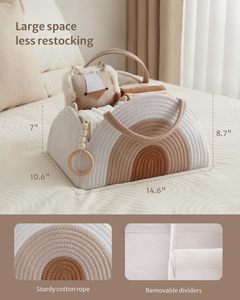 Lớn Bé Tã Caddy Lưu Trữ Tổ Chức Xách Tay Bé Quà Tặng Giỏ Cho Trẻ Sơ Sinh Thay Đổi Bảng Và Xe - Product Image 6